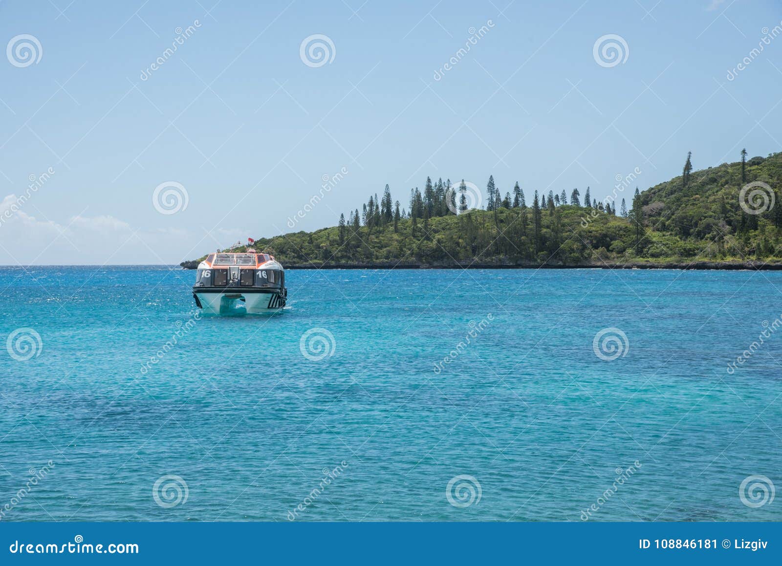 Tender Boat: Tadine Bay, New Caledonia Editorial Photo 